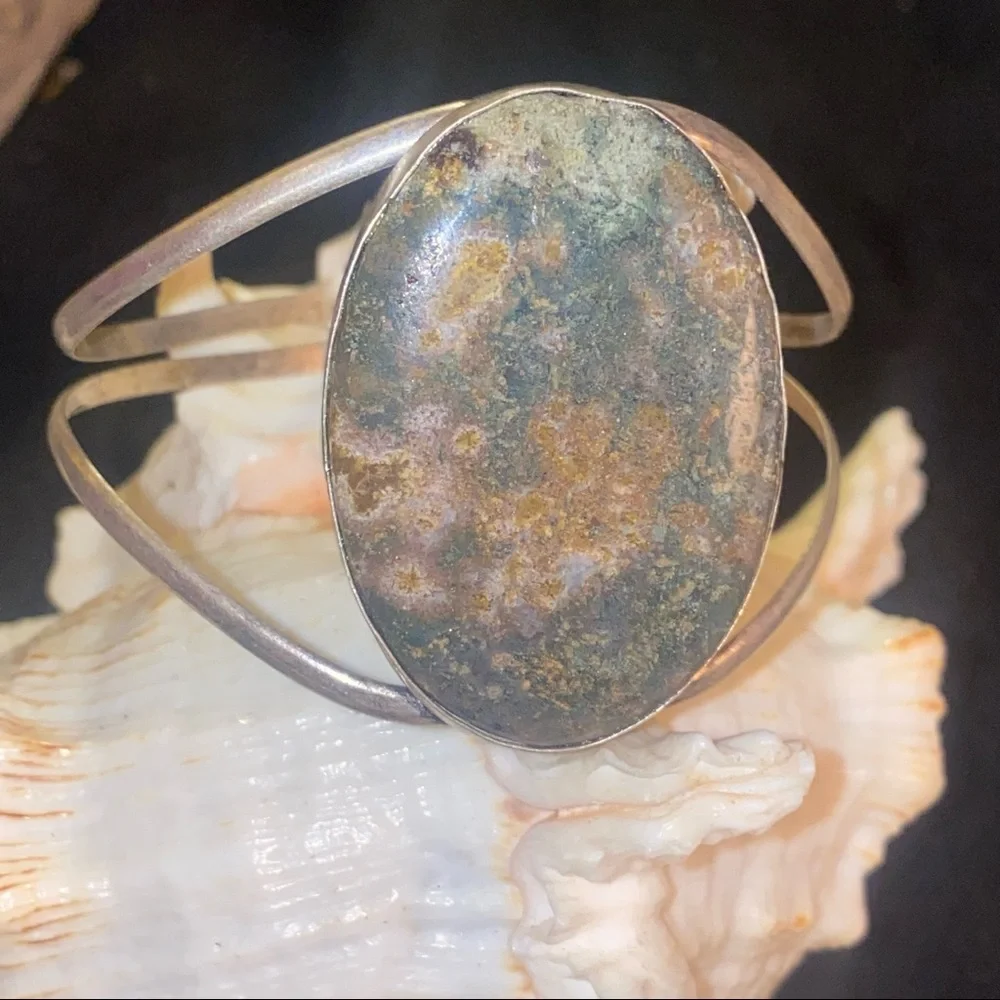 Sale * Ocean Jasper handcrafted statement cuff